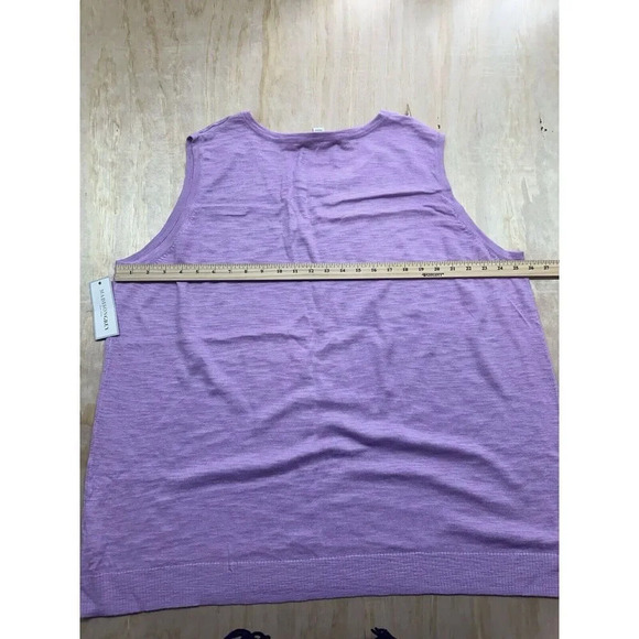 Madison Grey 3x Sweater Cotton Viscose Blend Lilac Sleeveless - Picture 6 of 7